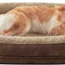 JOEJOY Orthopedic Dog Beds Large Sized Dog, XL Egg-Crate Memory Foam Pet Couch Bed with Bolster Sides, Waterproof Lining, Removable Washable Cover & Non-Slip Bottom, Brown (XL(42"x 32"x 7.5"))