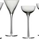 B Brilliant Degustation Tall Stemmed Cordial Glasses 2.5 Ounces, Set of 4 Assorted Shapes, Clear
