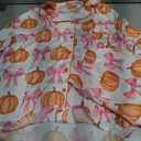 MBZJSDKHLK Women's Halloween Pajamas Set Silk Satin Ghost Pumpkin Print Long Sleeve Button Down Shirt 2 Piece Pjs Shorts Sets, L