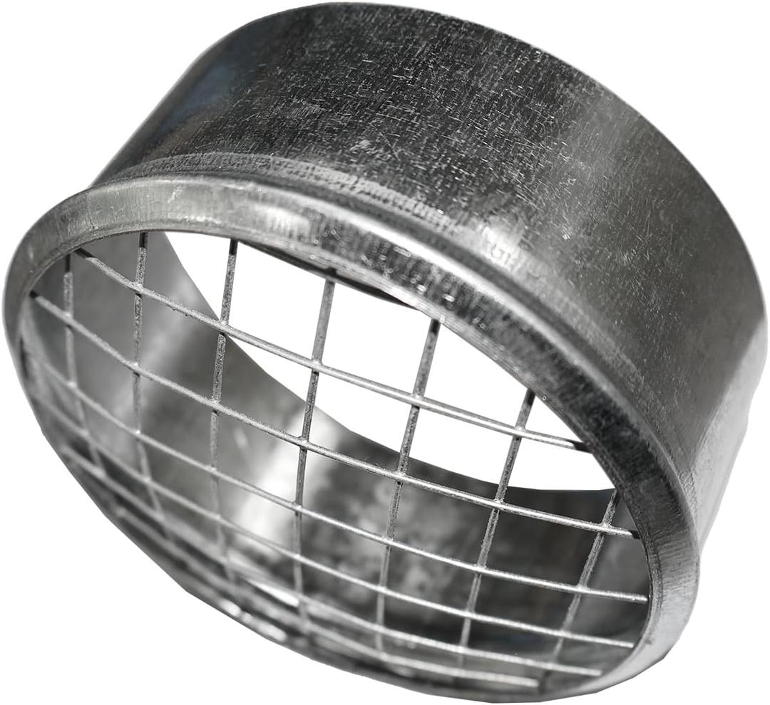 QPQ 4 Inch HVAC Vent Cover, Galvanized Steel Round Duct Cap with Mesh Screen. Duty Exterior Pipe Cover for Intake, Exhaust, and Outlet Vents. Spiral Duct End Plug