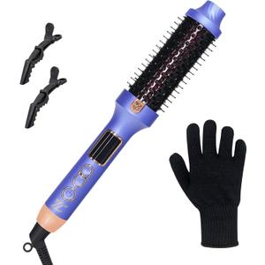 Thermal Hair Styling Brush with Ionic Infrared Technology, 30 Second Fast Heat Up, 5 Adjustable Temperature Settings for Frizz Control, Straightening, Smoothing Adding Volume
