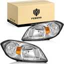 [OE Style Anti-Yellowing headlights for 2005-2010 Chevy Cobalt, Headlight Replacement for 05 06 07 08 09 10 Chevy Cobalt Chrome Housing Amber Reflector Left+Right [OE Style] Anti-Yellowing