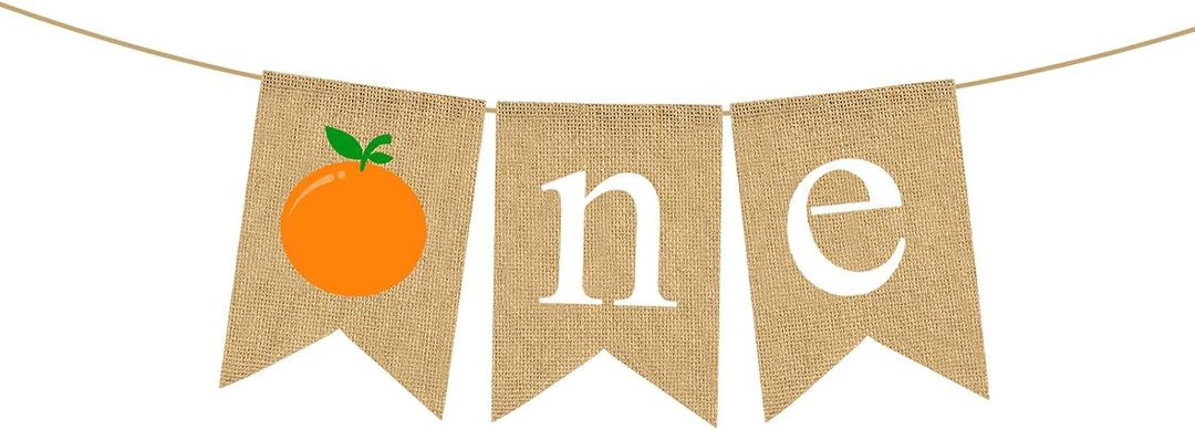 Pudodo Jute Burlap Clementine One Highchair Banner Orange Baby Boy Girl 1st Birthday Party Decoration Pudodo Jute Burlap Clementine One Highchair Banner Orange Baby Boy Girl 1st Birthday Party Decoration