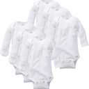 Gerber unisex-baby, Multi-pack Long-sleeve Onesies Bodysuit Mitten Cuff Sizes (0-3 Months)