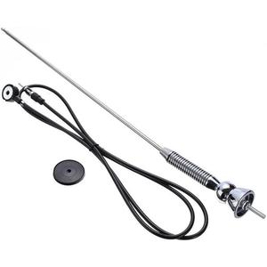 Universal Car Roof Antenna Compatible with AM/FM Radio Signal Booster Amplifier, Extended Silver Mast 134cm, Spring Soft Rod