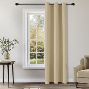 ChrisDowa Blackout Curtains 84 inches Long for Bedroom - Grommet Thermal Insulated Room Darkening Curtains for Living Room (1 Panel, Biscotti Beige, 42 x 84 Inch)