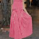 Tankaneo Womens 2 Piece Skirt Sets Summer Striped Sleeveless Tank Tops Midi Dress Travel Vacation Outfits Matching Sets XXL