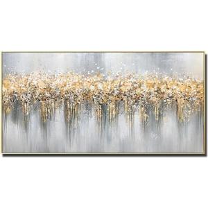 KHSTGMR Modern Gold Wall Art Abstract Painting Canvas Painting Modern Home Bedroom Pictures for Living Room Decoration 8x16in