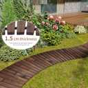Wooden Garden Pathway Outdoor Roll-Out Walkway Weather-Resistant Fir Wood Curved or Straight Boardwalk Decorative Garden for Backyard,Beach,Wedding Party Pathways (Carbonized, 6FT Curved)