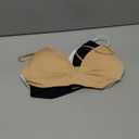 INIBUD Bralette for Women Removable Padded Bra Yoga Seamless V Neck Triangle Adjustable Straps Wireless (Medium, Black+off-white+creanm)