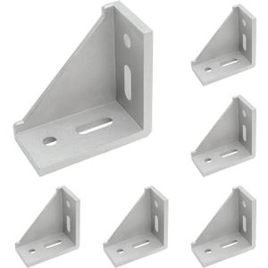 6Pcs 4040 Inside Corner Bracket Gusset, Silver Aluminum Extrusion Brackets, L Bracket Connector for 4040 Series Aluminum Extrusion Profile with Slot 8mm
