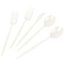 LIYH 150 Pcs Ivory Plastic Cutlery Sets - Ivory Plastic Silverware Heavyduty, Disposable Utensil Sets, 50 of Each Forks, Knives & Spoons Flatware Set for Party Birthday