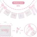 Pink Bow Half Way To One Banner - Half Birthday Decorations for Girls,Sweet 6 Months Birthday Decorations,Pink Cake Smash Photo Backdrop,Nursery Home Wall Fireplace Decor