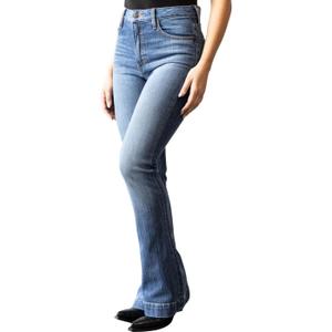 Kimes Ranch Women's Jennifer Ultra-High Rise Wide Flare Dark Wash Jeans, Mid Wash, Size 0-36