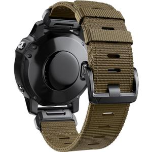 for Garmin epix pro, Fenix E/8/7/6/5, Forerunner 970/955/965 Band - Super Rugged Quickfit 22mm 26mm Nylon Sports Strap for Tactix/Approach/MARQ/quatix/D2/Enduro Series Replacement Band (Khaki (Black Buckle)) for Garmin epix pro, Fenix E/8/7/6/5, Forerunner 970/955/965 Band - Super Rugged Quickfit 22mm 26mm Nylon Sports Strap for Tactix/Approach/MARQ/quatix/D2/Enduro Series Replacement Band (Khaki (Black Buckle))