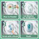 2 x Toilet Bowl Cleaner Powder - Self-Activating Toilet Cleaner for Stubborn Stains & Limescale, Deep Cleaning Foam with Jasmine Fragrance, Safe Toilet Cleaning Supplies (4 Packs  3 oz)