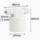 automatic water level control valve, float valve, used for water tower, solar energy, livestock pond, aquarium, automatic water storage irrigation (1/2" Side entry)