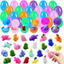 OCHIDO 24Pack Prefilled Easter Eggs with Toys Inside, Easter Eggs Filled with Squishy Toys for Kids Easter Basket Essentials Easter Egg Hunt Classroom Prize Supplies