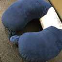 Conair Fleece Neck Pillow for Travel, Neck Support Pillow by Travel Smart, Navy (Removable Washable Cover)