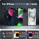 Magnetic Case for iPhone 13/14/15 with Screen Protector, [Shockproof][Compatible with MagSafe][Heavy Duty Protection][Military Grade Drop Protection] 2-Layer Durable Bumper Phone Case 6.1''-Black