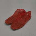 Red Jelly Mesh Ballet Flats for Women Adult Clear Hollow Jelly Sandals Beach Ballerina Jellies Shoes Size 8