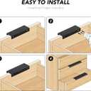 Ravinte 3 Pack Finger Pulls for Cabinets 150mm/5.9" Length Black Edge Pulls Matte Black Finger Cabinet Concealed Handles for Kitchen Drawer Tab Handle