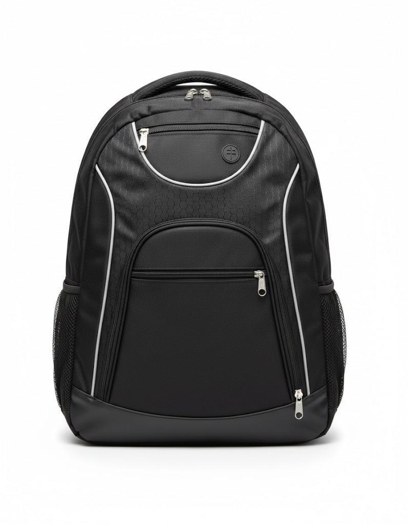 Backpack Grey/Black – Reflective Tech Backpack with Compartment – Multiple Organizer Pockets 2 pcs