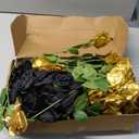 72 Pcs Artificial Roses Gold, Black Fake Silk Roses Realistic Roses Faux Flower Indoor Wedding Home Decor, Birthday Decorations