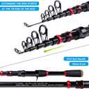 Fishing Rod and Reel Combo, 6.9ft Carbon Fiber Telescopic Fishing Pole with Spinning/Baitcasting Reel Combos, Sea Saltwater Freshwater Ice Bass Fishing Tackle Set Fishing Rods Kit