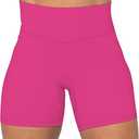 Sunzel No Front Seam High Waist Biker Shorts for Women, Squat Proof Yoga Workout Gym Bike Shorts (Large, Pink)