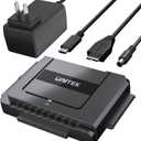 Unitek USB C to SATA 6Gbps IDE Adapter External Hard Drive Converter Kit for Universal 2.5/3.5 inch HDD/SSD Hard Drive Disk, DVD-ROM/CD-ROM/CD-RW, with USB C Connector & 12V/2A Power Adapter