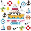 28Pcs Cruise Magnets Door Decorations Large Birthday Magnetic Cruise Ship Funny Door Decorations for Stateroom Cabin Fridge Door for Happy Birthday Anniversary Carnival Party Supplies Favors on Cruise