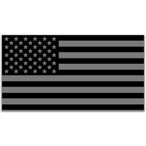 Black/Gray Subdued Tactical American USA Flag Sticker United States Auto Car Decal Window Bumper (12" x 6")