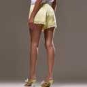 Women Satin Pajama Bottoms Lace Trim Silk Lounge Shorts Low Elastic Waist Panties French Knickers Slip Boxer Shorts (Small)