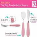 Elk and Friends Kids Silverware with Silicone Handle | Childrens Safe Flatware | Kids Utensils | Spoon + Fork + Knife set | 4 years+ | 6 Pieces