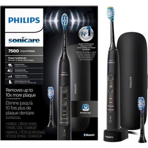 Philips Sonicare ExpertClean 7500 Black, Rechargeable Electric Power Toothbrush, HX9690/05 (1 Count (Pack of 1))