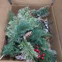 2 Pack Outdoor Christmas Tree Urn Fillers with 40 Warm & Colorful Change Lights, 8 Modes Timer, Pinecones Red Berries Decorations, Battery Operated for Holiday Planters Yard Porch Pathway Xmas Decor