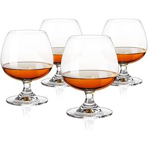 True Brandy Bourbon Whiskey Cognac Scotch Drinking Glasses, Superb Lead-Free Crystal Snifter Glass for Cocktail Party Dishwasher Safe, 14 oz, Set of 2