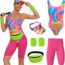 80s Workout Outfit for Women - 80s 90s Workout Costume Set for Halloween, Cosplay, Couples Outfits or Dancewear.
Size M