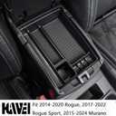 HGWEI Center Console Organizer Tray Compatible with Nissan Rogue 2014-2020 / Rogue Sport 2017-2022 / Murano 2015-2024 Interior Accessories Insert Armrest Storage Glove Box, Black