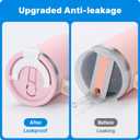 40 oz Tumbler Flip Straw Lid Replacement for Stanley Quencher, 2PCS Spill Proof Tumbler 40oz Replacement Lid for Stanley Cup(Pink 2 Pack)