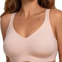 COMFELIE Wireless Seamless Support Bralette Ultra-Comfort Sleep T-Shirt Bra for Large Breasts (Medium)