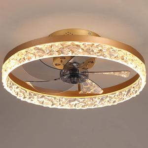 Low Profile Ceiling Fan with Light, 19.7" Flush Mount with Lights Remote Control, Quiet Reversible DC Motor, Timing and Dimmable LED, 6 Wind Speed,for Bedroom,Kids Room,Living Room (Gold)