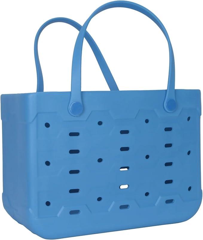 Large All Purpose Flex Laundry Tote, Waterproof & Washable (Blue Isle)