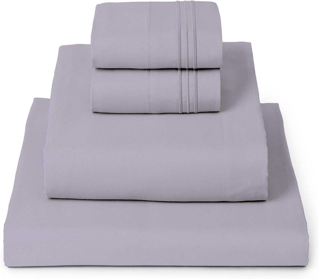 Mellanni Queen Sheets Set - 4 PC Iconic Collection Bedding - Hotel Luxury, Extra Soft, Cooling Bed Sheets - Wrinkle, Fade, Stain Resistant (Queen, Lavender)