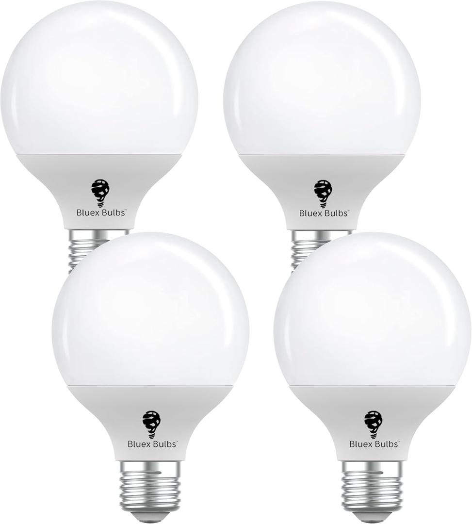 4 Pack LED G25 Vanity Globe Light Bulbs Bulbs 6W - 3000K Warm White 60W Equivalent 500 Luemns E26 Base 120V - Vanity Light Bulbs for Bedroom, Kitchen (3000K - Warm White, Non-Dimmable 8 Pack)