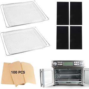 Air Fryer Accessories for Emeril Lagasse Dual Zone 25 QT Oven, Baking Set with Air Fryer Basket Baking Pan Parchment Paper Disposable Airfryer Liner for Emeril Lagasse Dual Zone 360 Extra Large