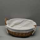 YRMT Wicker Empty Gift Basket to Fill, Wicker Storage Basket with Liner for Organizing Shelves Holiday Present Basket with Handles, Large 15" x 10.6" x 7.3"