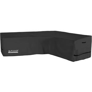 ULTCOVER Patio L-Shaped Right Facing Sofa Cover Waterproof for 6-Seater Outdoor Sectional Furniture Couch 110W (Back Length) x 85W (Right Side), Black