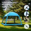 Superrella 12 x 12 FT Camping Screen Tent for 8-10 Person, Easy Setup Screen House with UV 50+ Sun Protection & Mosquito Net for Camping, Backyard, Picnic, Patio, Outdoor, Blue
